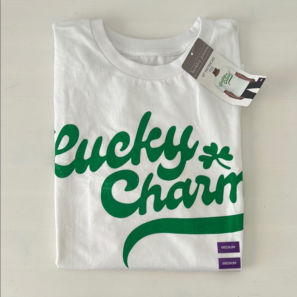 St. Patrick’s Day Green and White Lucky Charm Graphic Tee